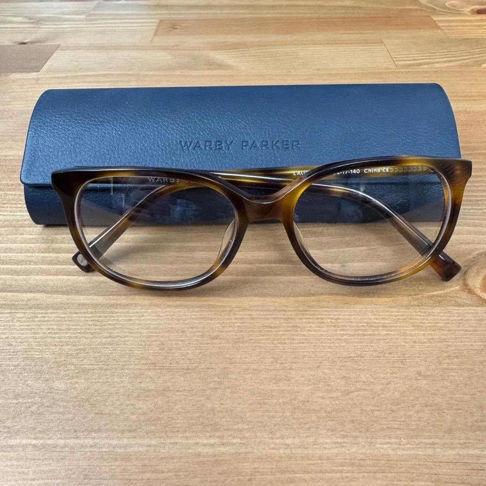 Warby Parker Laurel 225 52-17-140 Tortoise‎ Cat Eye Glasses Frames with Case